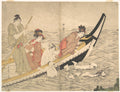 Boating Party with Children Swimming by Kitagawa Utamaro - Ukiyo-e canvas print
