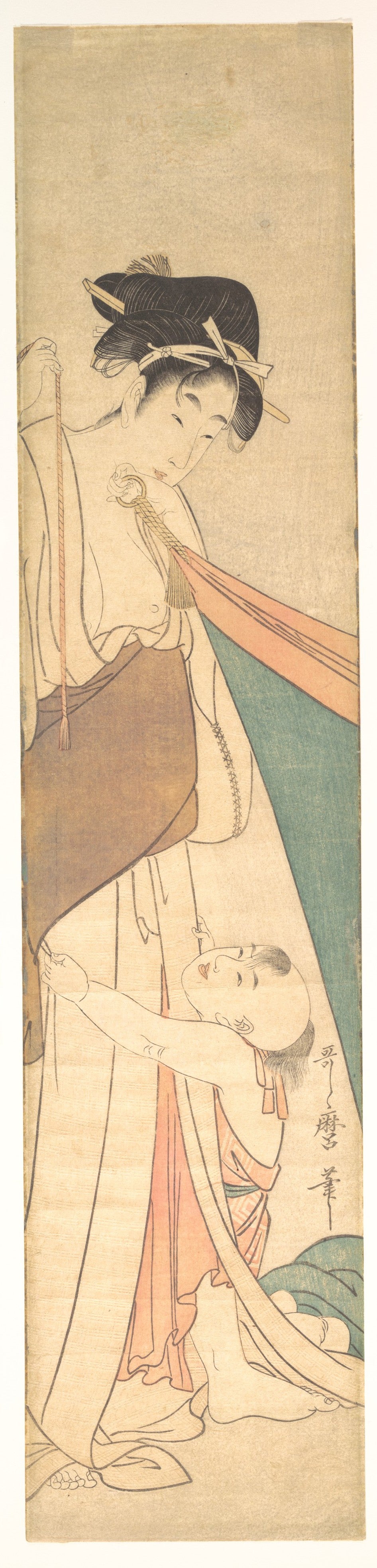 Woman and Child by Kitagawa Utamaro - Ukiyo-e canvas print