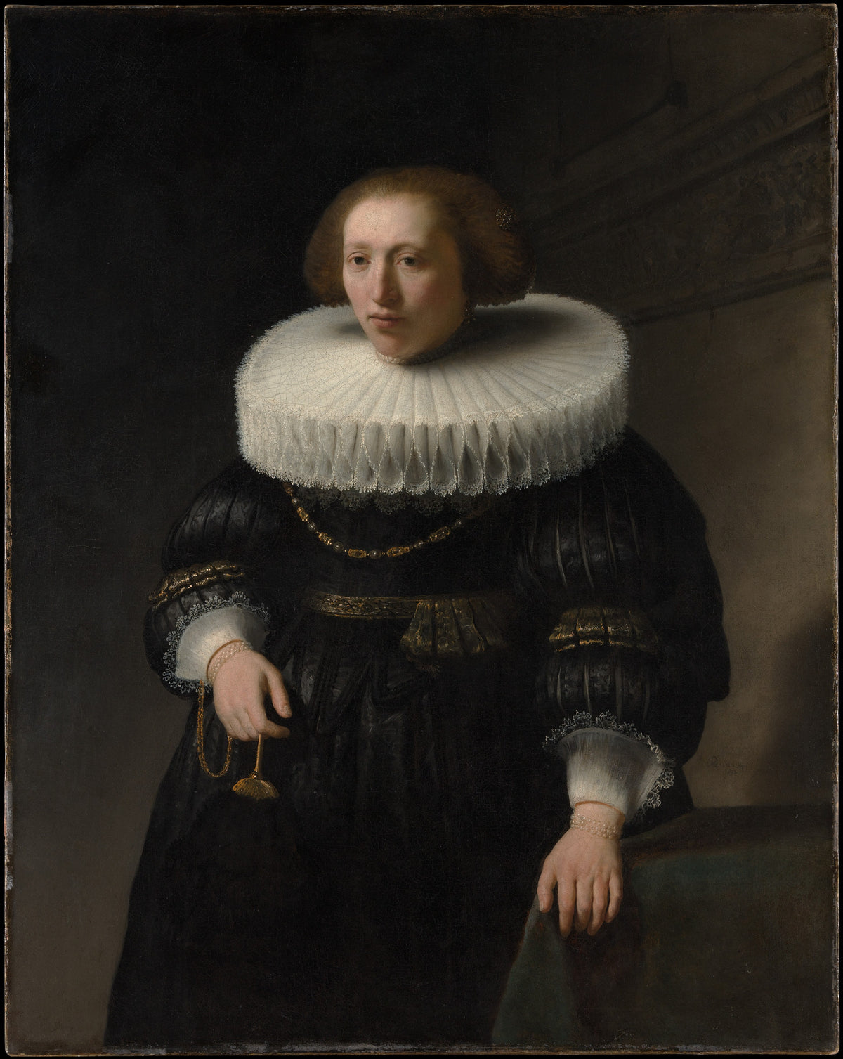 Portrait of a Woman, probably a Member of the Van Beresteyn Family by Rembrandt (Rembrandt van Rijn) - Baroque canvas print