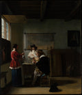 The Visit by Pieter de Hooch - Classic Art canvas print
