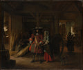 Paying the Hostess by Pieter de Hooch - Oil Painting canvas print
