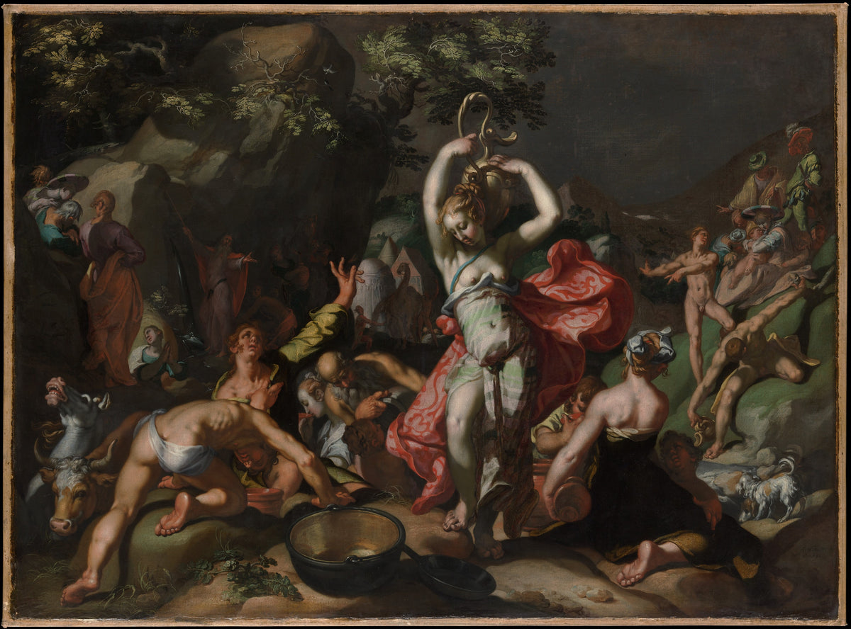 Moses Striking the Rock by Abraham Bloemaert - Oil Painting canvas print