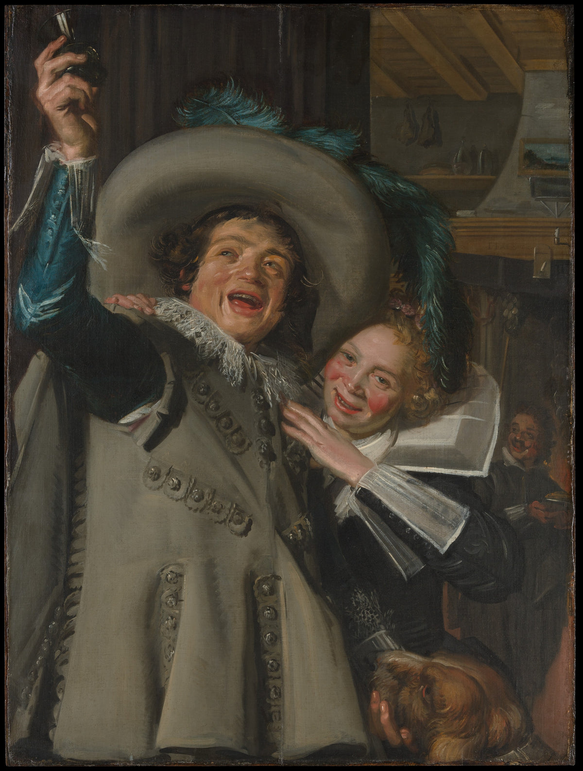 Young Man and Woman in an Inn by Frans Hals - Oil Painting canvas print