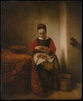 Young Woman Peeling Apples by Nicolaes Maes - Classic Art canvas print