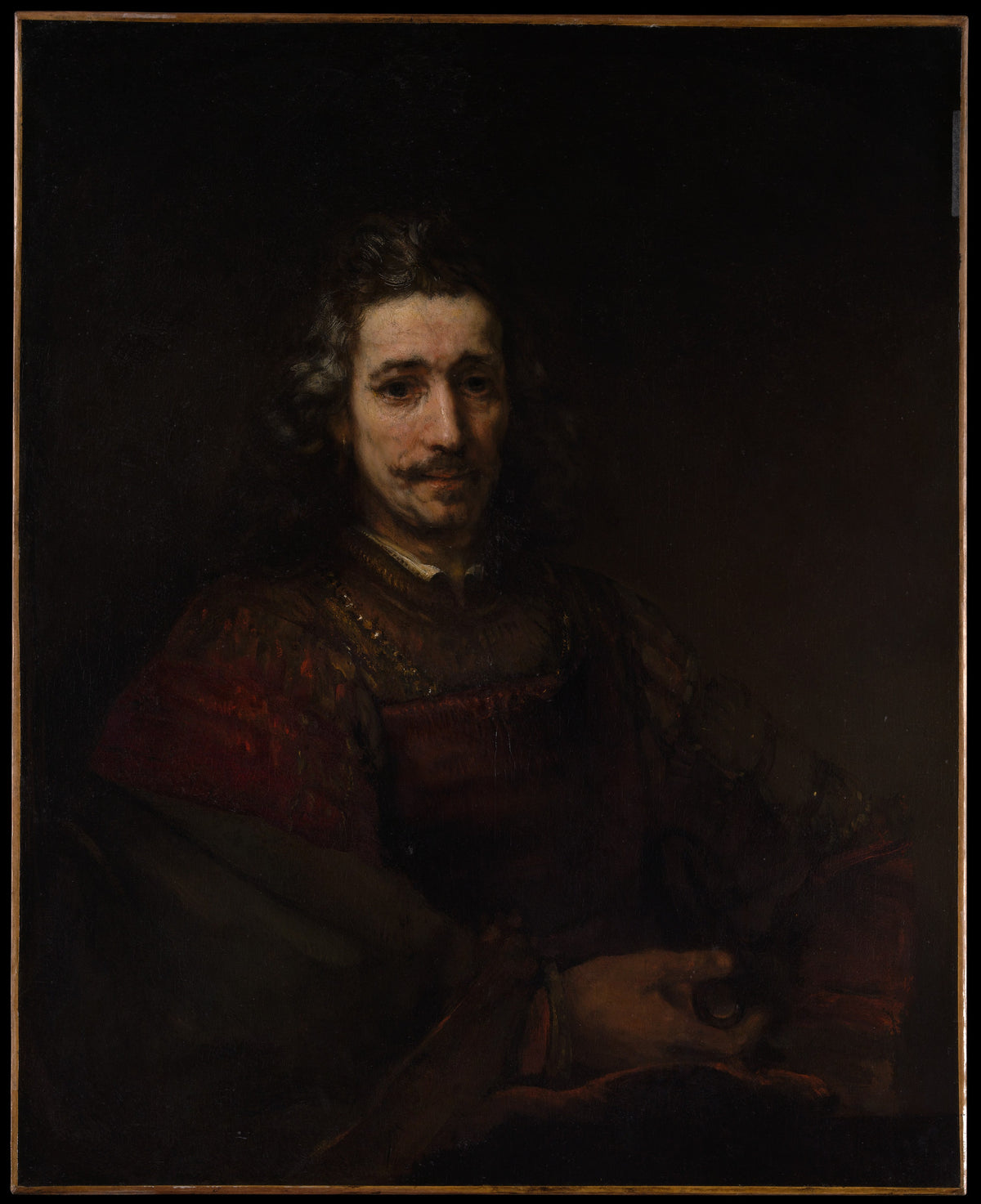 Man with a Magnifying Glass by Rembrandt (Rembrandt van Rijn) - Baroque canvas print