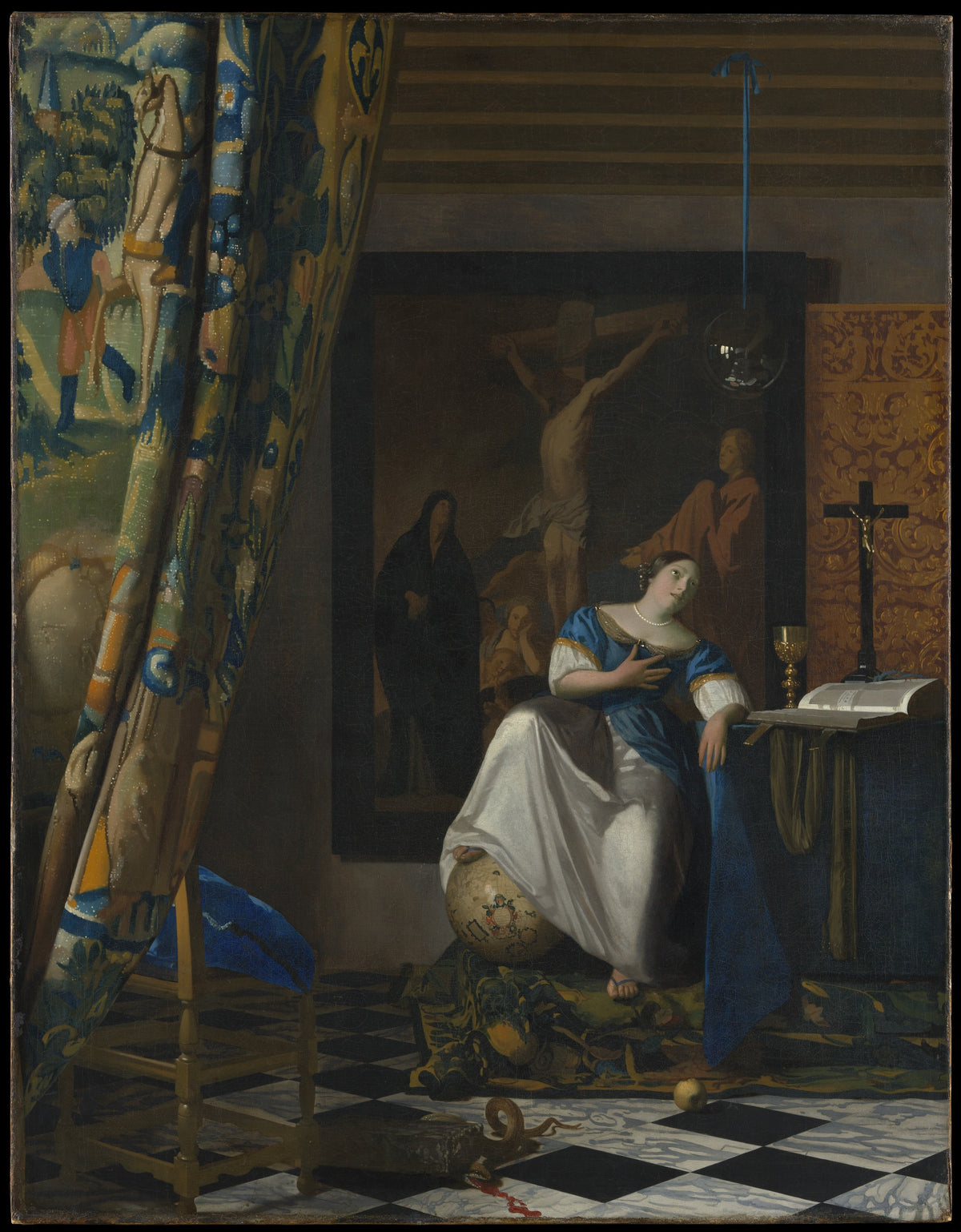 Allegory of the Catholic Faith by Johannes Vermeer - Dutch Golden Age canvas print