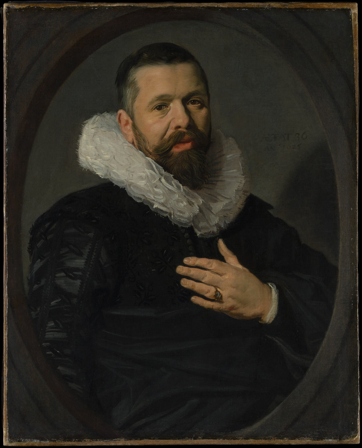 Portrait of a Bearded Man with a Ruff by Frans Hals - Oil Painting canvas print