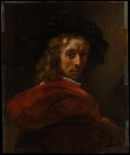 Man in a Red Cloak by Rembrandt - Baroque canvas print