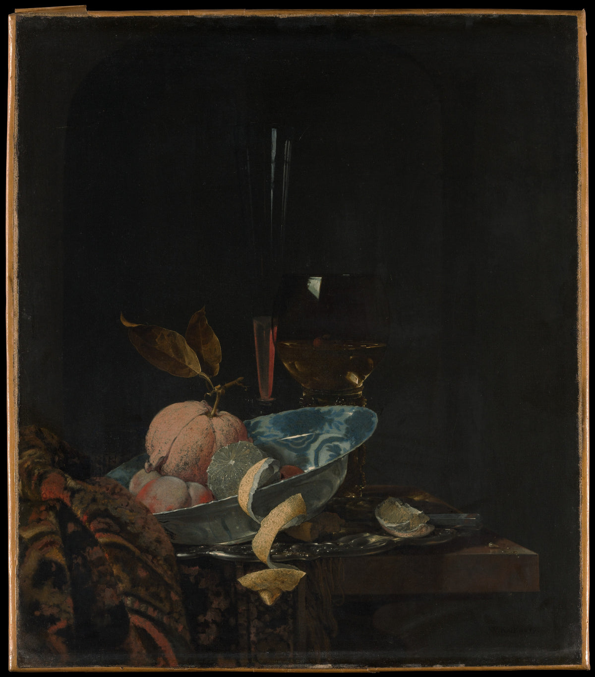 Still Life with Fruit, Glassware, and a Wanli Bowl by Willem Kalf - Oil Painting canvas print