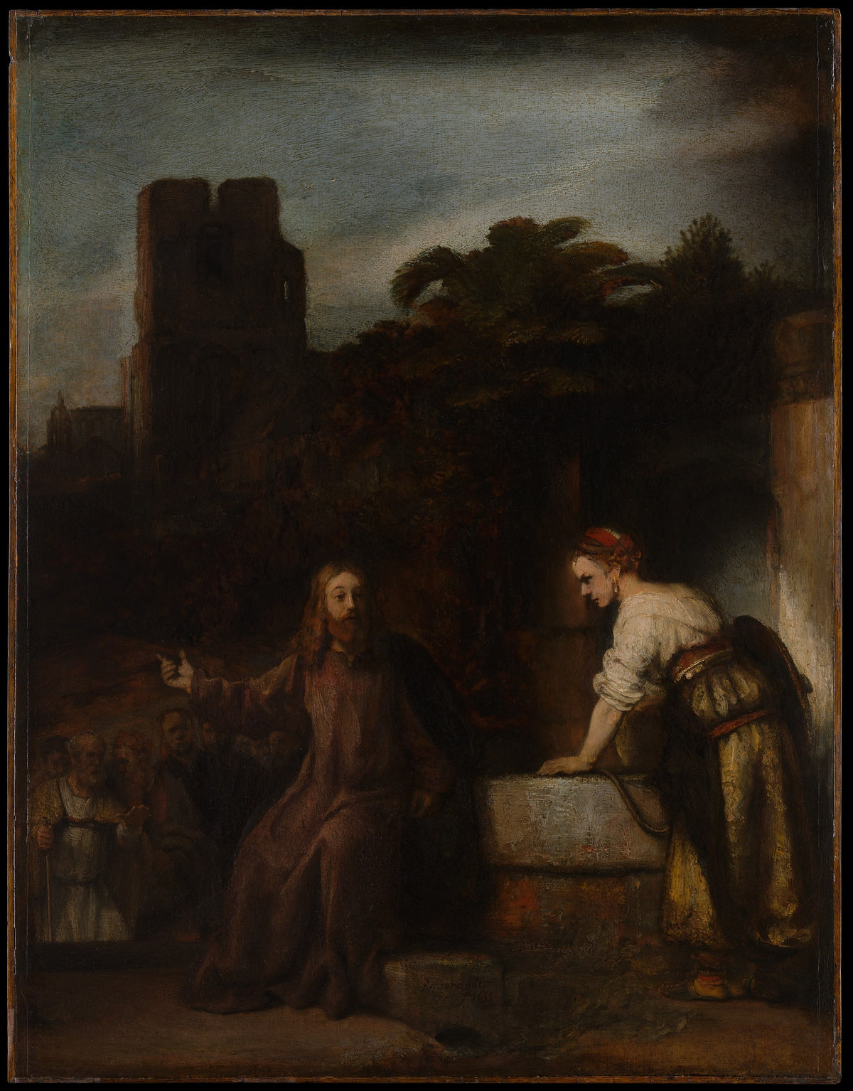 Christ and the Woman of Samaria by Rembrandt - Baroque canvas print