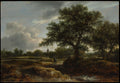 Landscape with a Village in the Distance by Jacob van Ruisdael - Classic Art canvas print