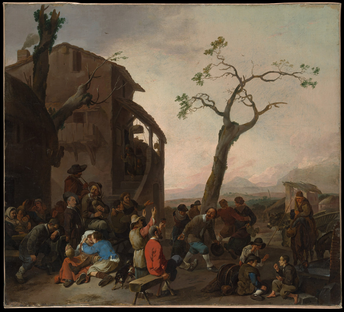 Peasants Dancing by Johannes Lingelbach - Oil Painting canvas print