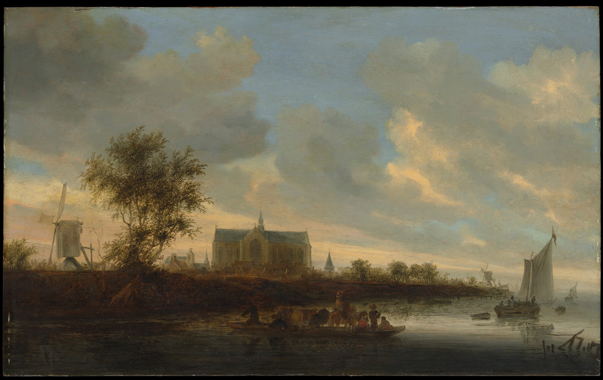 View of the Town of Alkmaar by Salomon van Ruysdael - Classic Art canvas print