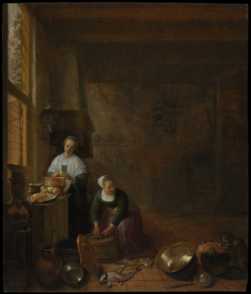 A Kitchen by Hendrick Sorgh - Classic Art canvas print