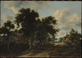 Entrance to a Village by Meyndert Hobbema - Classic Art canvas print