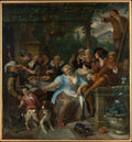 Merry Company on a Terrace by Jan Steen - Oil Painting canvas print