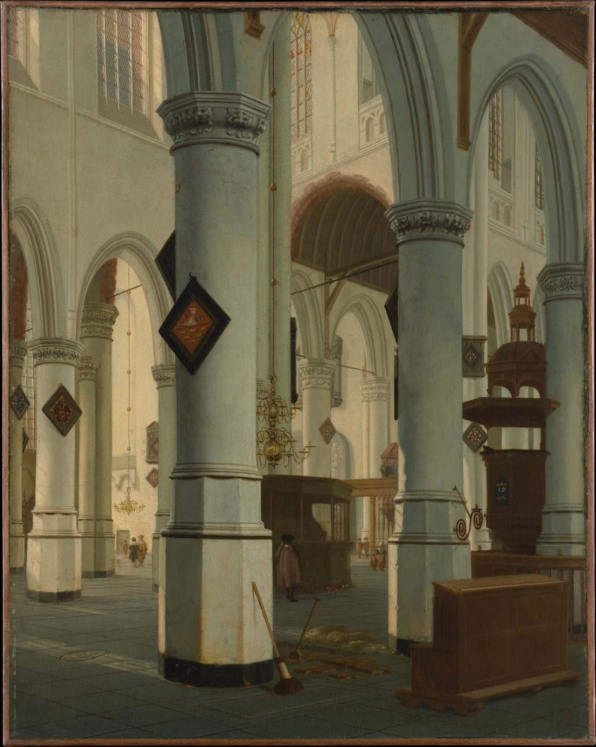 Interior of the Oude Kerk, Delft by Hendrick van Vliet - Oil Painting canvas print