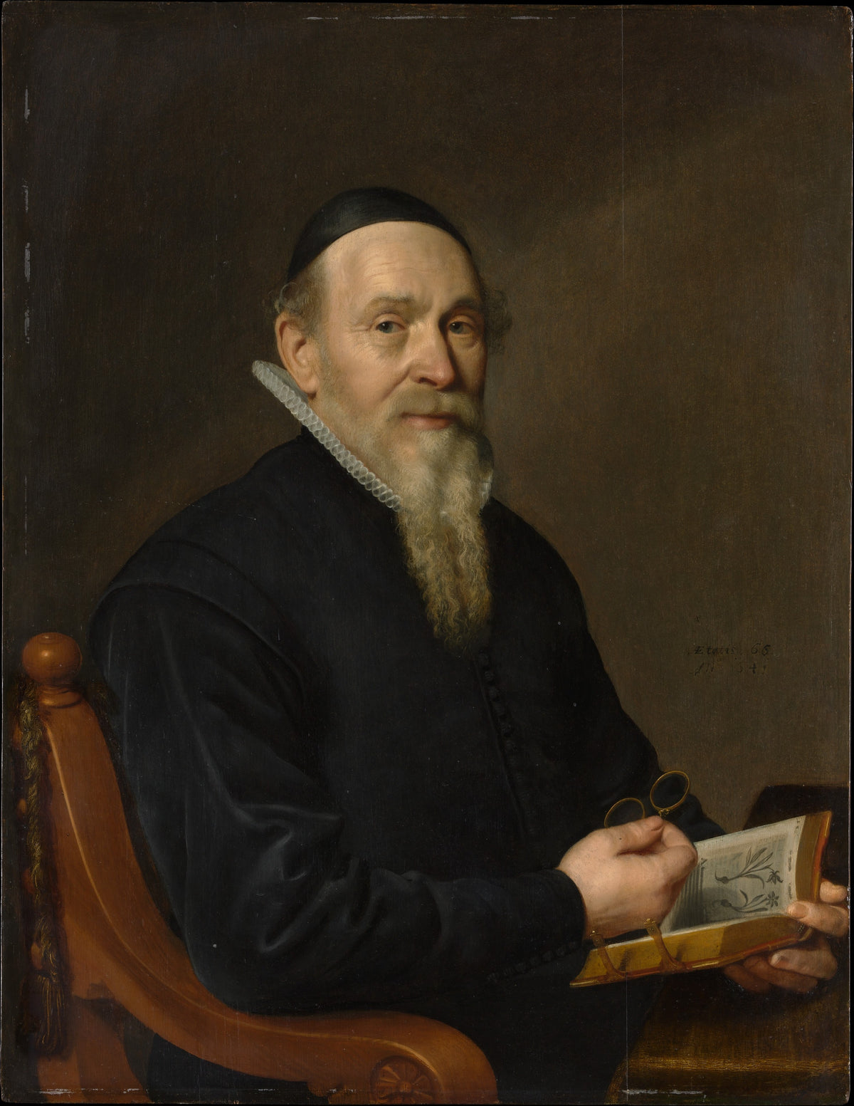 Portrait of a Man, Possibly a Botanist by David Bailly - Classic Art canvas print
