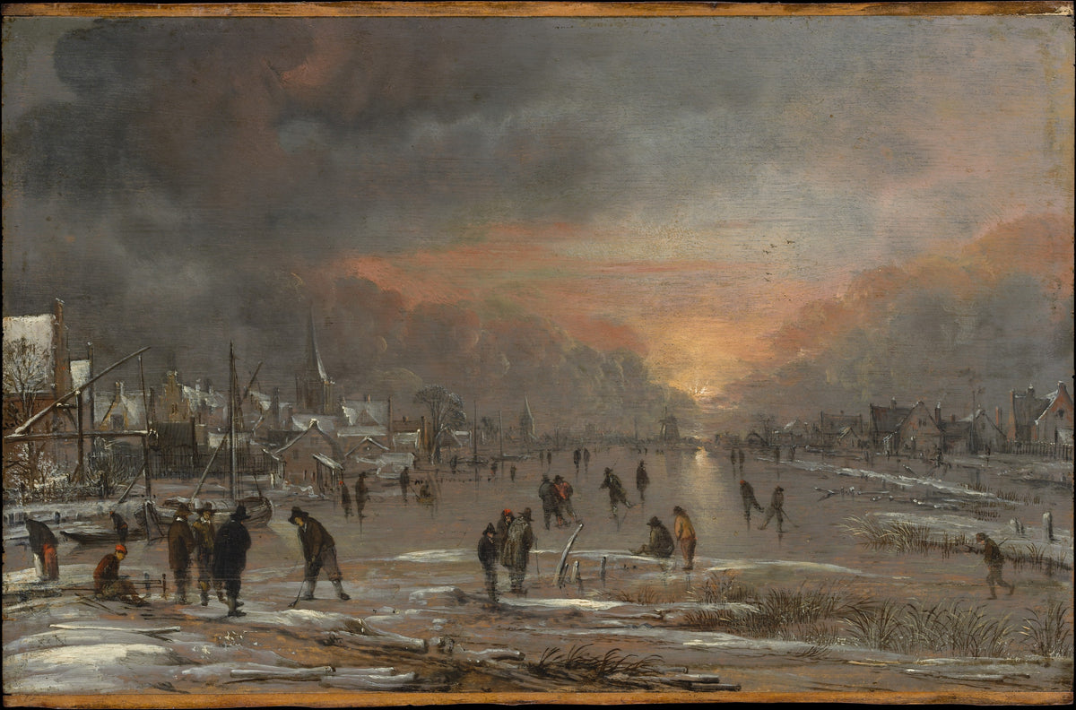 Sports on a Frozen River by Aert van der Neer - Classic Art canvas print