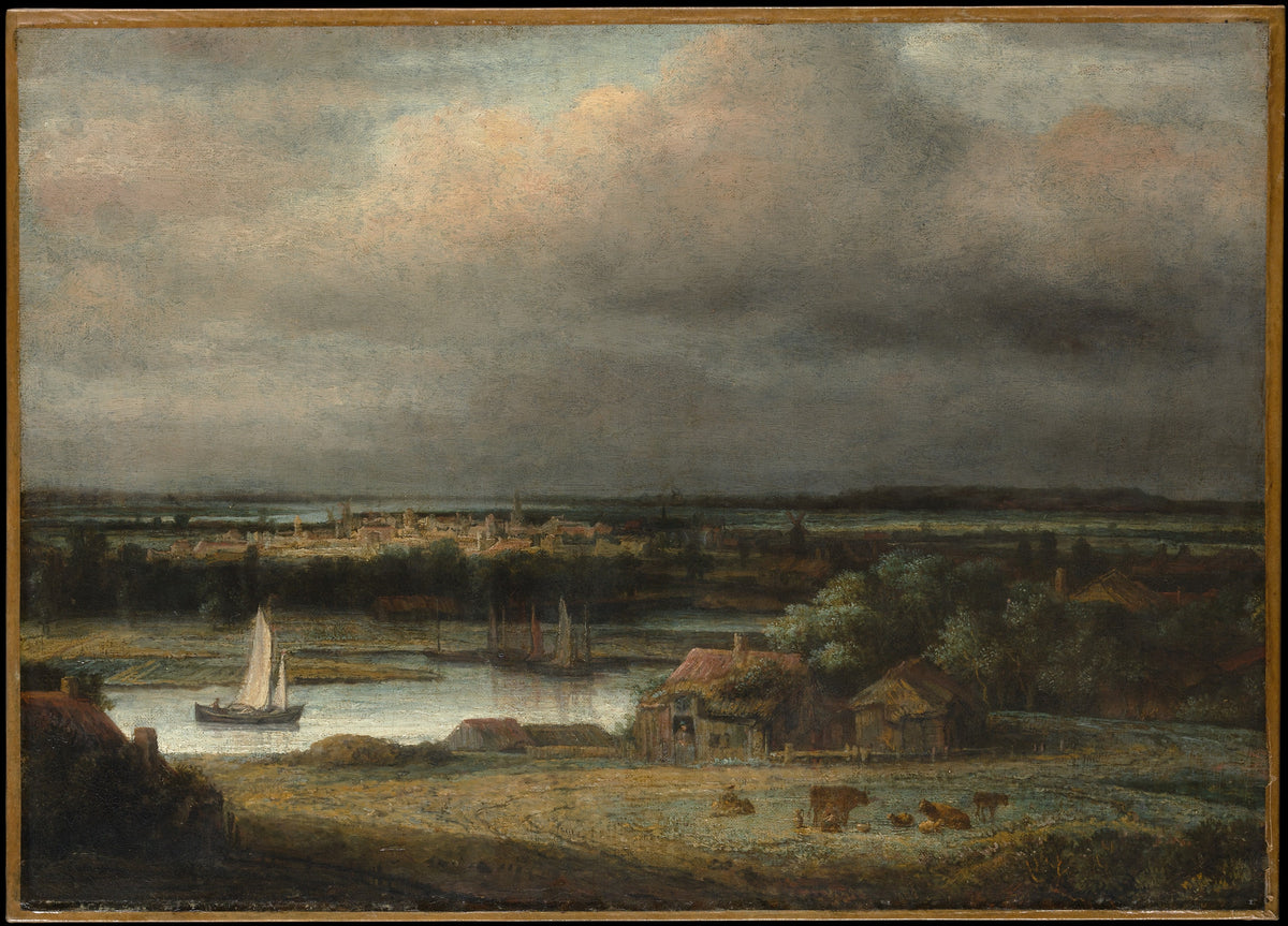 Wide River Landscape by Philips Koninck - Oil Painting canvas print