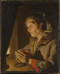 Old Woman Praying by Matthias Stom - Oil Painting canvas print