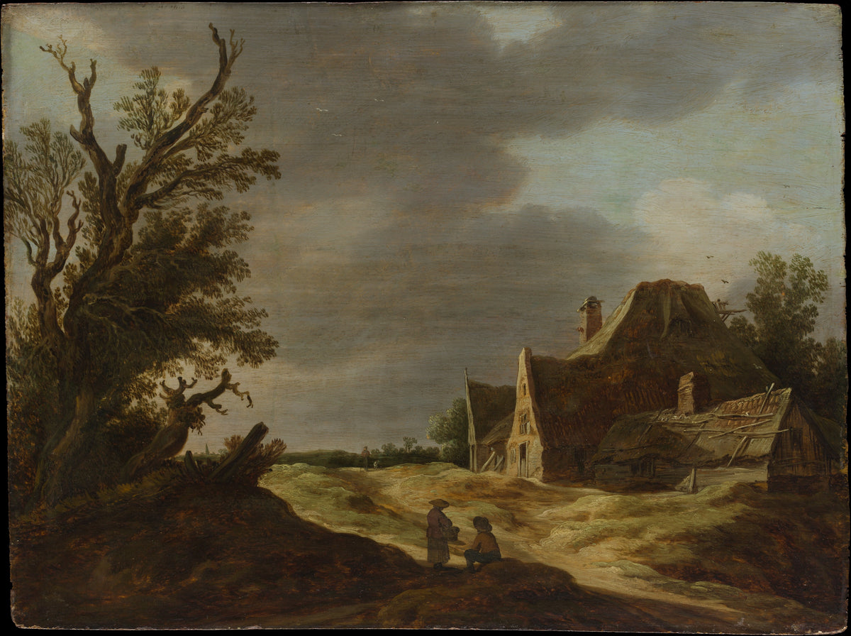 Sandy Road with a Farmhouse by Jan van Goyen - Classic Art canvas print