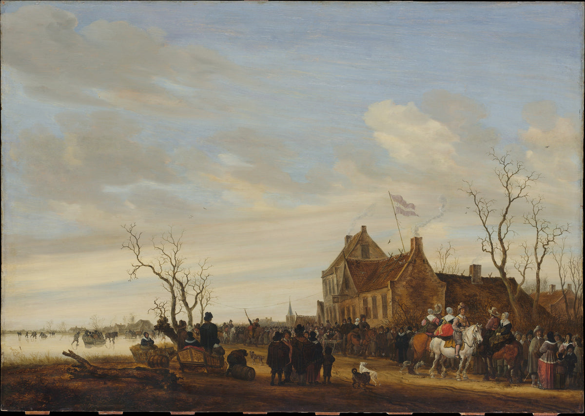 Drawing the Eel by Salomon van Ruysdael - Classic Art canvas print