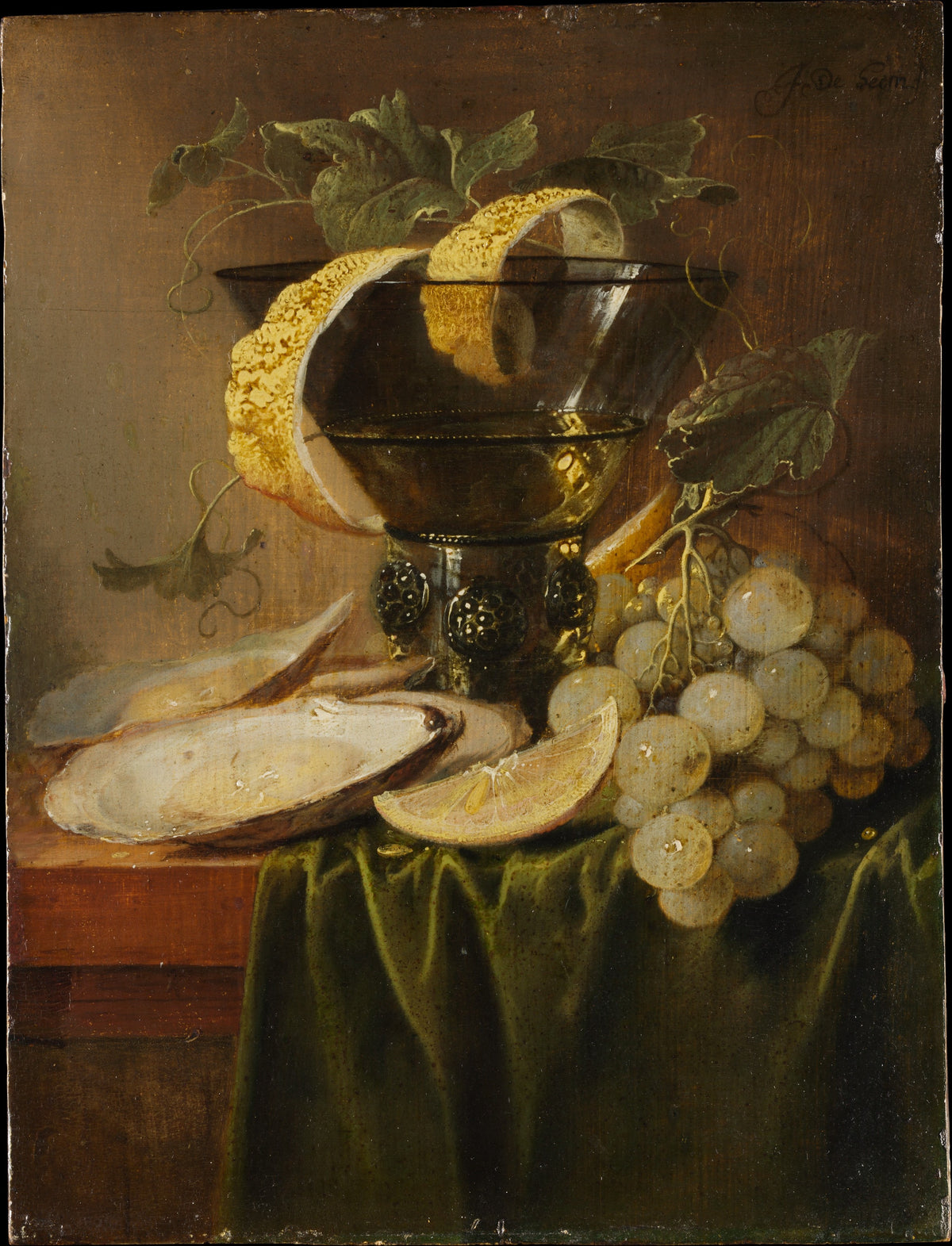 Still Life with a Glass and Oysters by Jan Davidsz de Heem - Classic Art canvas print