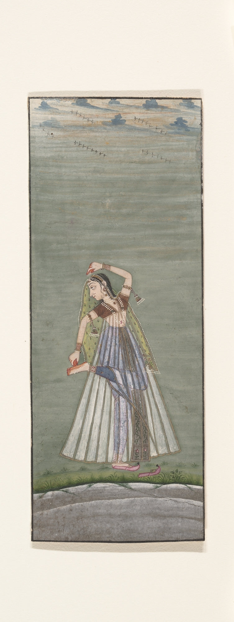 A Lady Applying Henna to Her Raised Foot by Ustad Mohamed, son of Murad - Watercolor canvas print
