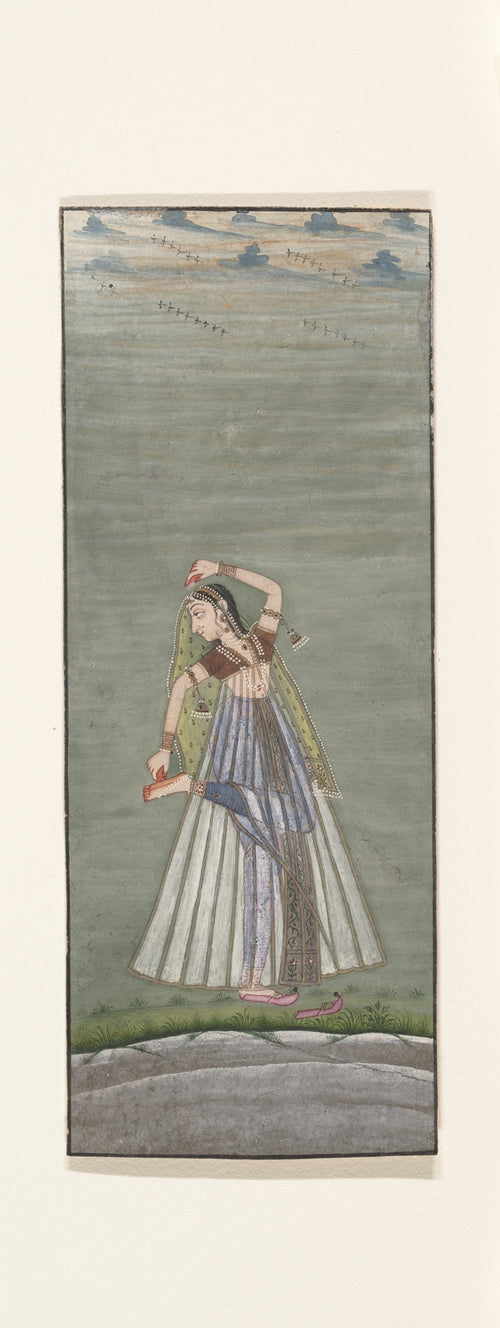 A Lady Applying Henna to Her Raised Foot by Ustad Mohamed, son of Murad - Watercolor canvas print