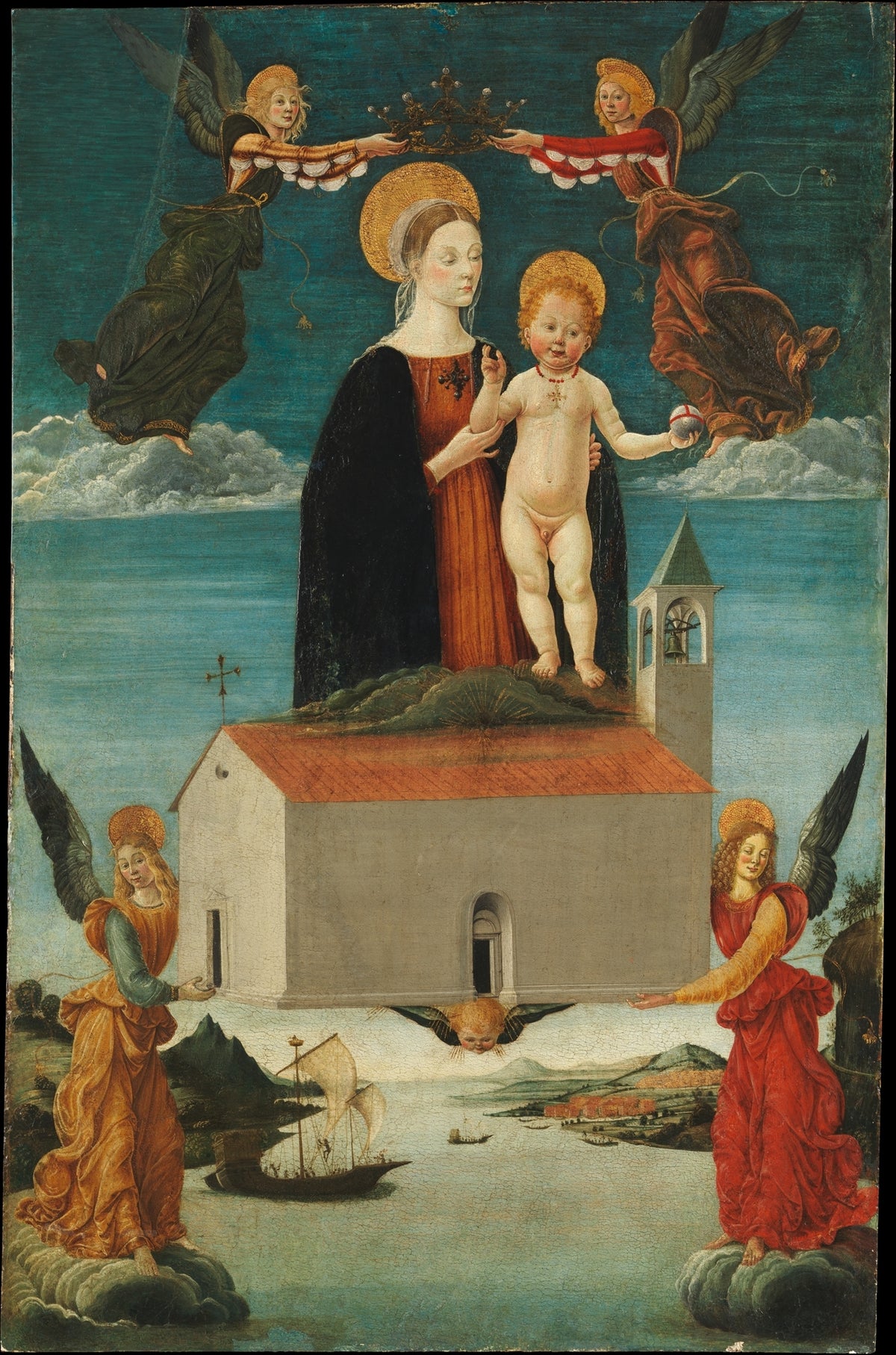 The Translation of the Holy House of Loreto by Saturnino Gatti - Tempera canvas print