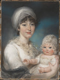 Mrs. Robert Shurlock Henrietta Ann Jane Russell, 17751849 and Her Daughter Ann by John Russell - Pastel canvas print