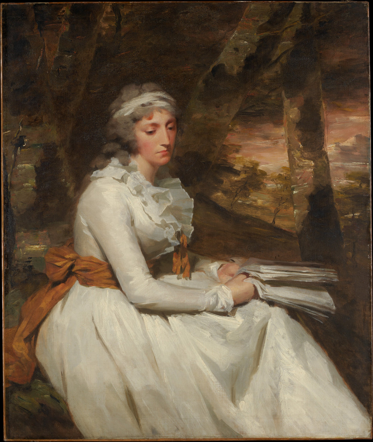 Mrs. Richard Alexander Oswald Louisa Johnston, born about 1760, died 1797 by Sir Henry Raeburn - Oil Painting canvas print