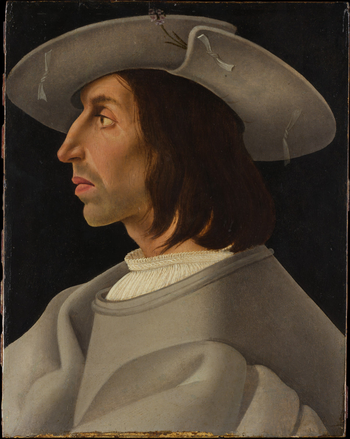 Portrait of a Man in Profile by Italian Painter - Classic Art canvas print
