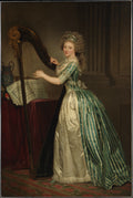 Self-Portrait with a Harp by Rose Adélaïde Ducreux - Oil Painting canvas print