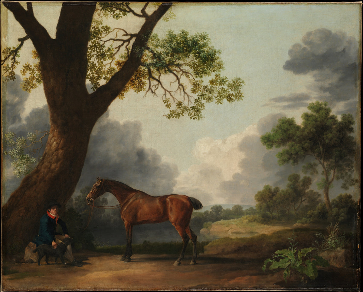 The Third Duke of Dorset's Hunter with a Groom and a Dog by George Stubbs - Oil Painting canvas print