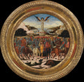 The Triumph of Fame reverse Impresa of the Medici Family and Arms of the Medici and Tornabuoni Families by Giovanni di ser Giovanni Guidi (called Scheggia) - Tempera canvas print