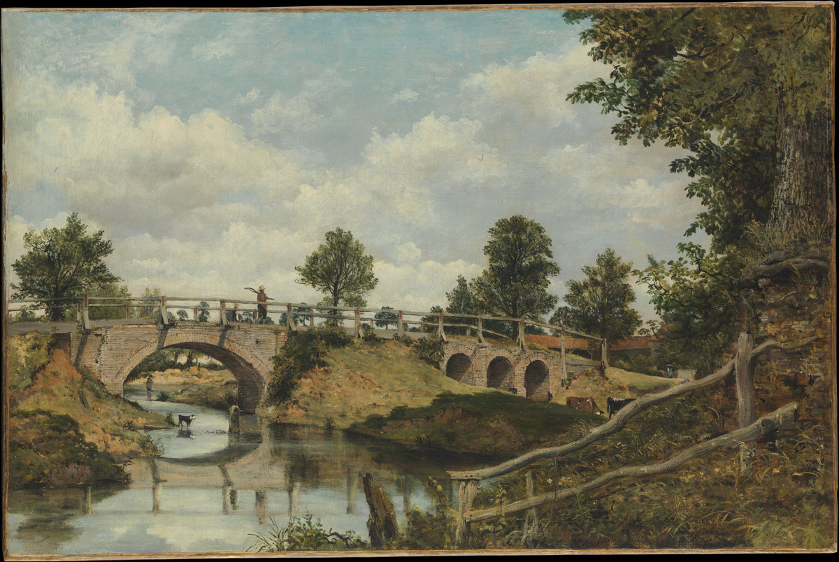 An Old Bridge at Hendon, Middlesex by Frederick Waters Watts - Oil Painting canvas print