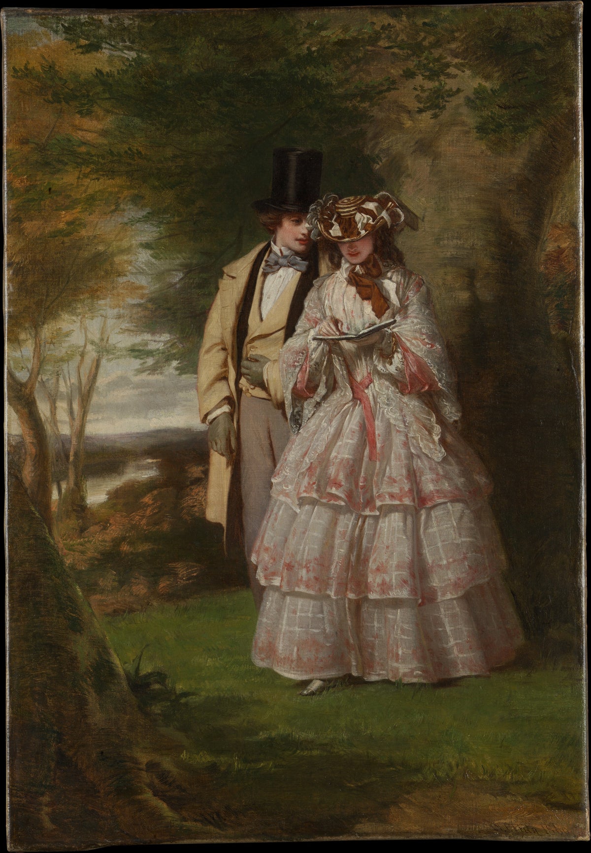The Two Central Figures in Derby Day by William Powell Frith - Oil Painting canvas print