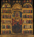 The Trinity Adored by All Saints by Spanish Painter - Tempera canvas print
