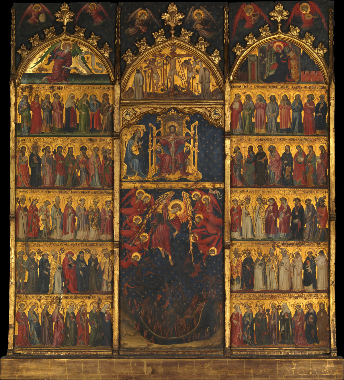 The Trinity Adored by All Saints by Spanish Painter - Tempera canvas print