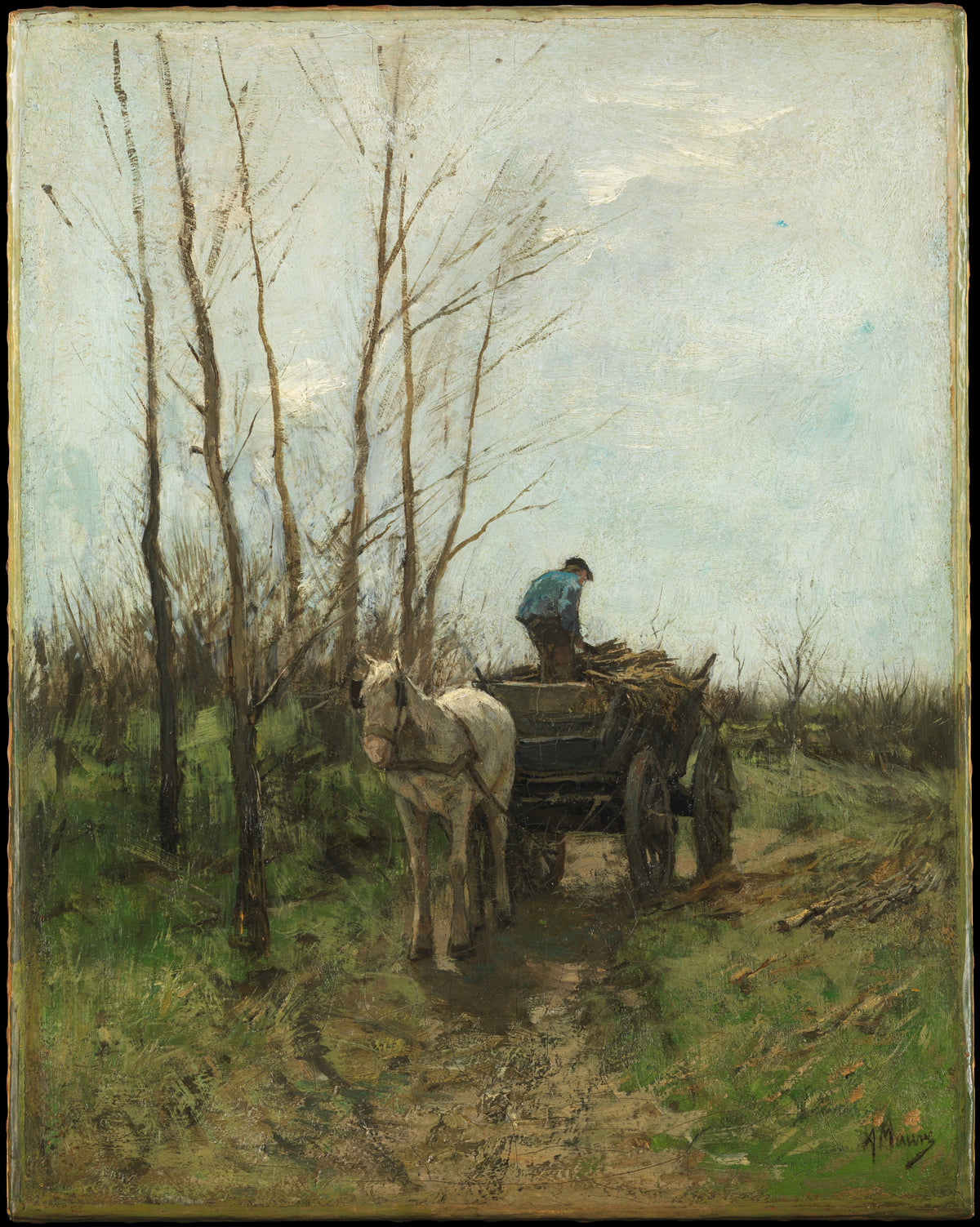 Gathering Wood by Anton Mauve - Oil Painting canvas print