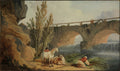 Bridge over a Cascade by Hubert Robert - Oil Painting canvas print