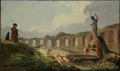 Aqueduct in Ruins by Hubert Robert - Oil Painting canvas print