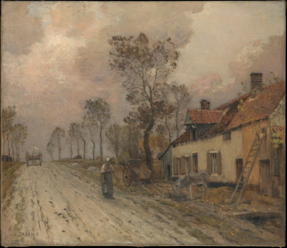 The Route Nationale at Samer by Jean-Charles Cazin - Oil Painting canvas print
