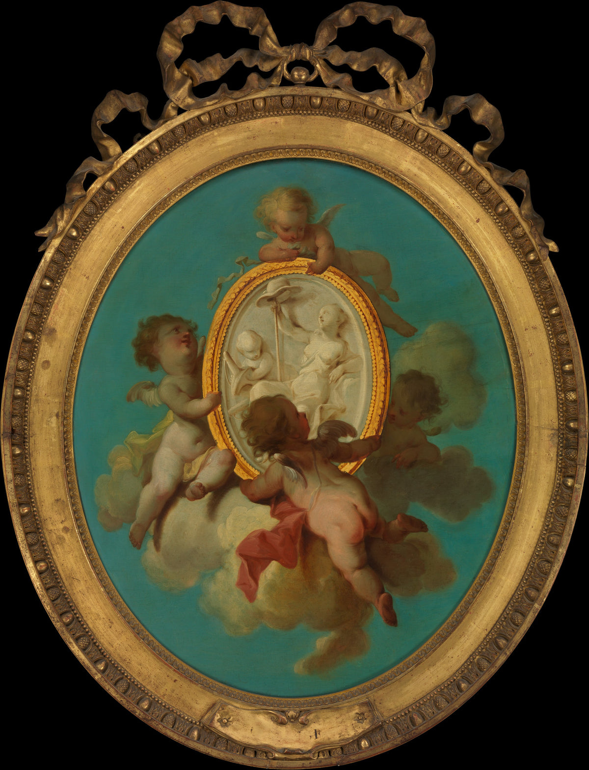 Putti with a Medallion by Charles Dominique Joseph Eisen - Classic Art canvas print
