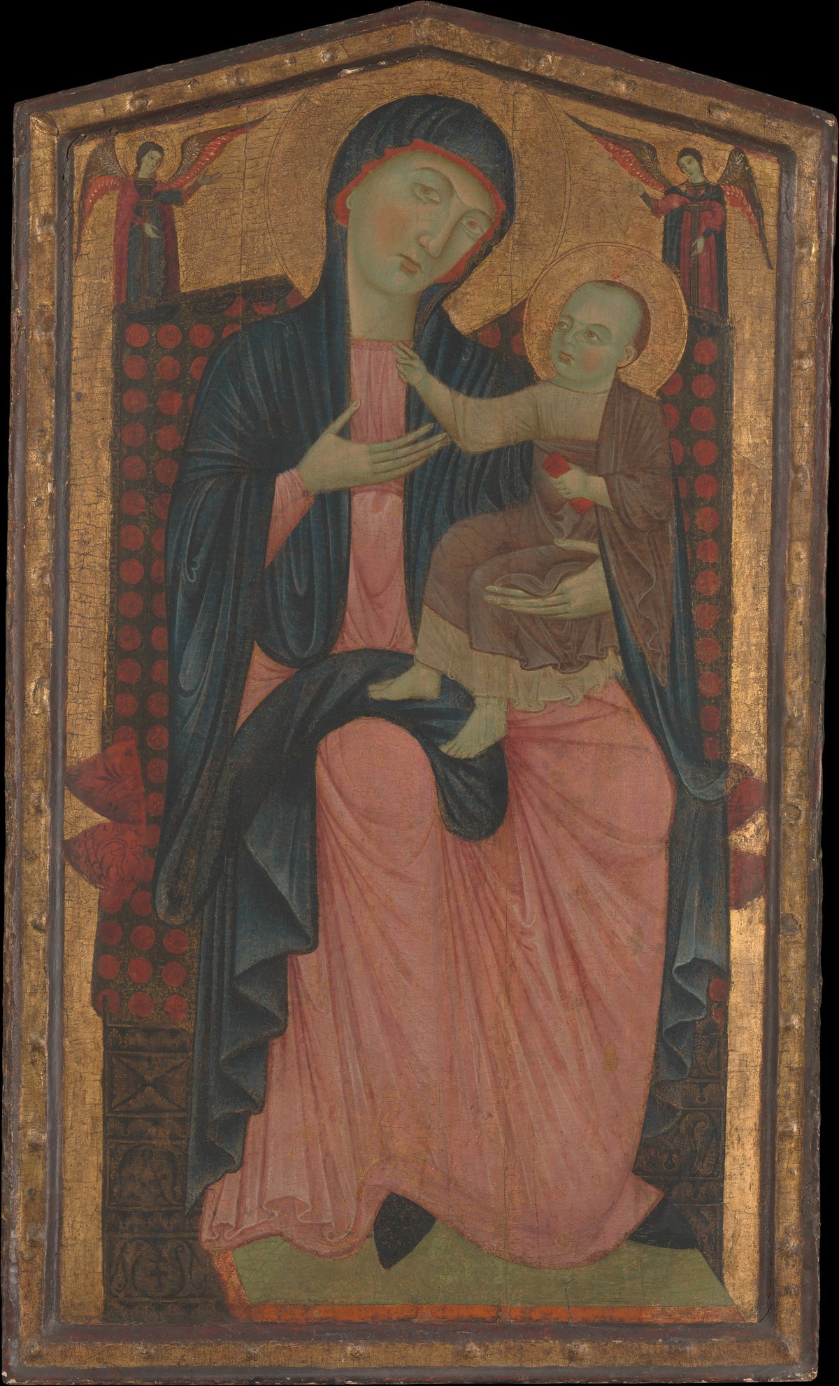 Madonna and Child Enthroned by Master of the Magdalen - Tempera canvas print