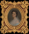 Portrait of a Woman Marianna Panciatichi, marchesa Paolucci delle Roncole, 18351919, or her sister-in-law, Beatrice Ferrari-Corbelli di Reggio, contessa di Lucciano by Michele Gordigiani - Oil Painting canvas print