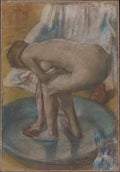 Woman Bathing in a Shallow Tub by Edgar Degas - Impressionist canvas print