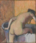 Bather Stepping into a Tub by Edgar Degas - Impressionist canvas print